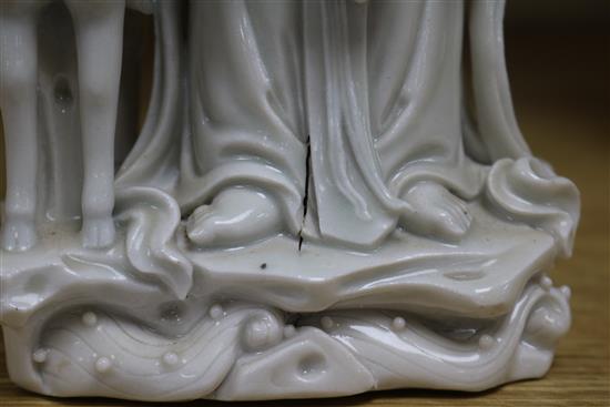 A blanc de chine 19th century model of Guanyin
